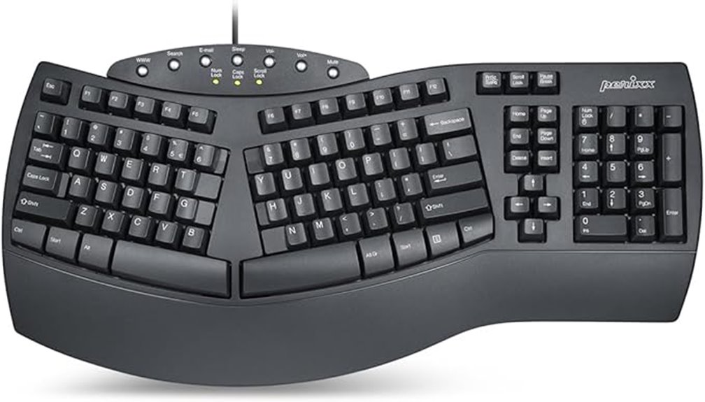 wired ergonomic keyboard design