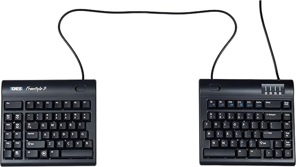 wireless ergonomic keyboard 20 inch separation