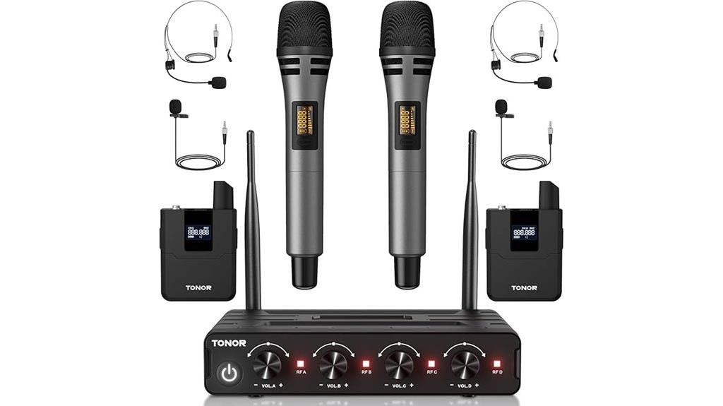 wireless uhf microphone set