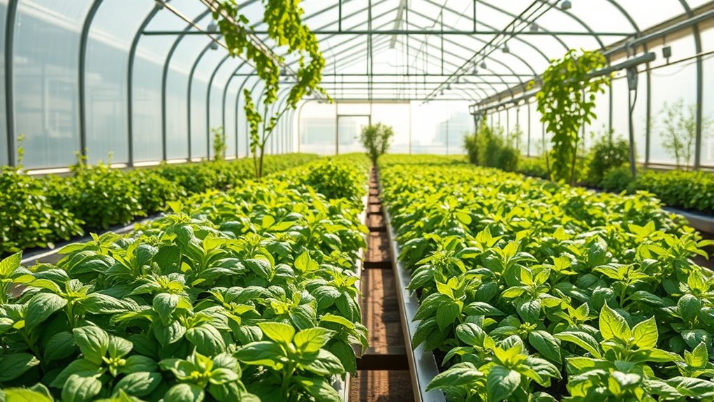 year round greenhouse herb cultivation