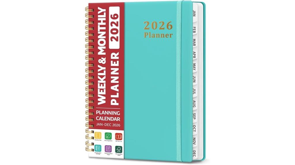 a5 aquamarine calendar planner