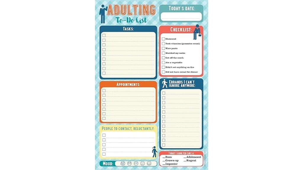 adult daily task organizer