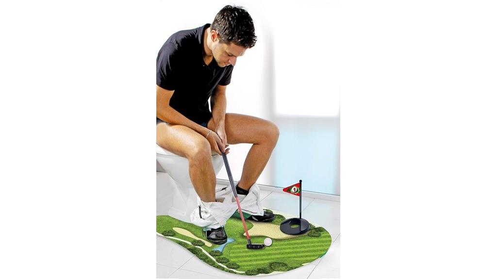 bathroom toilet golf practice