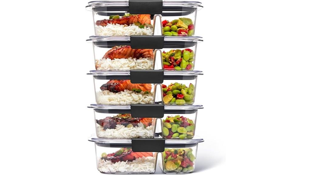 five pack two compartment containers