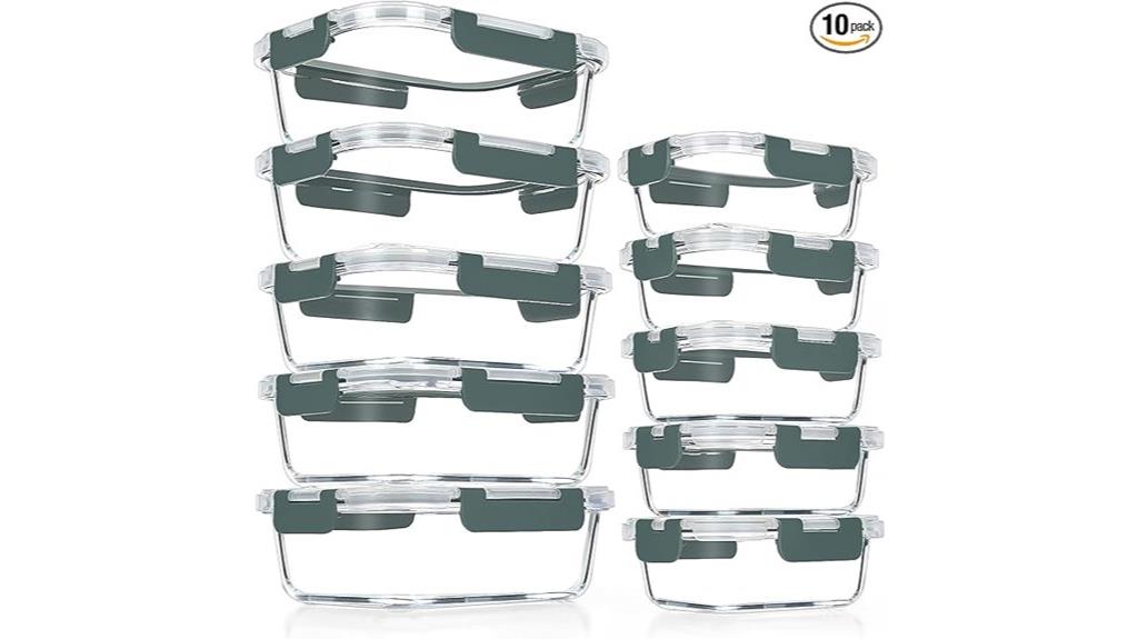 ten pack glass storage containers