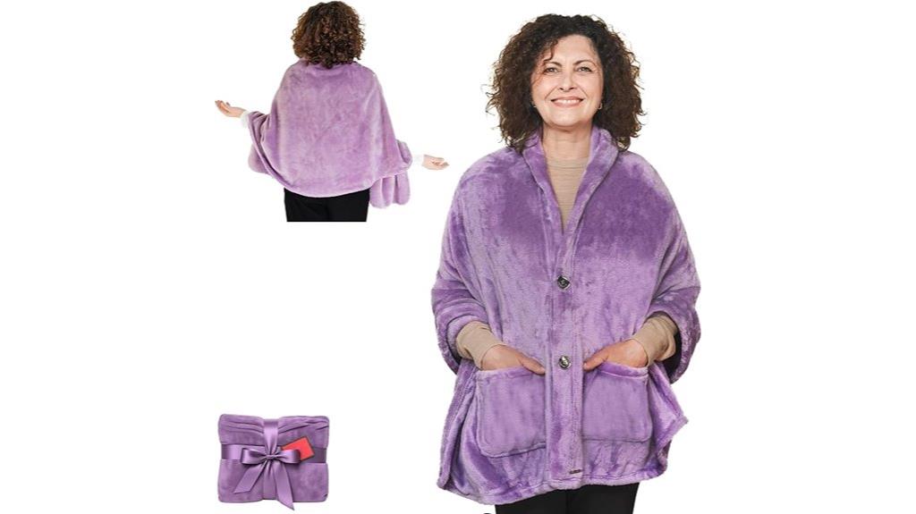 warm fleece poncho gift