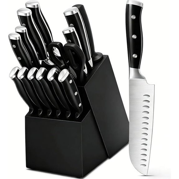 15-Piece Premium Kitchen Knife Set with Block