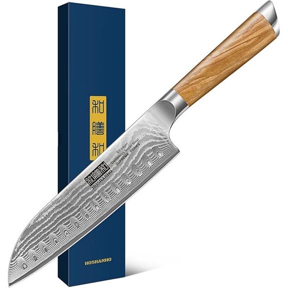 HOSHANHO 7-Inch Damascus Santoku Kitchen Knife