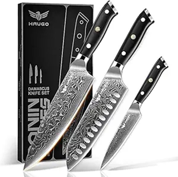 Damascus Chef Knife Set with VG10 Steel Core