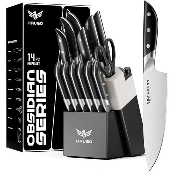 Haugo 14-Piece German Stainless Steel Knife Set