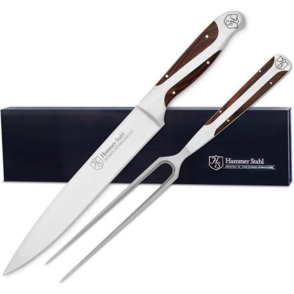 German Forged Steel Carving Knife & Fork Set