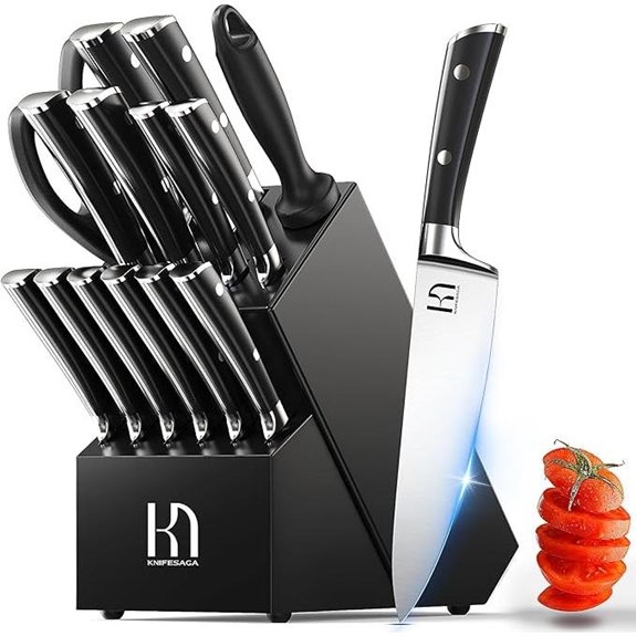 15-Piece Japanese Stainless Steel Kitchen Knife Set