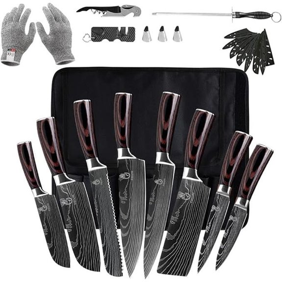 FULLHI 14-Piece Japanese Stainless Steel Knife Set