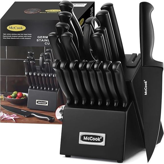 McCook Premium Black German Stainless Steel Knife Set