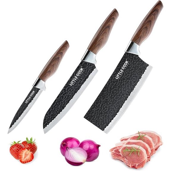 3-Pack Chef Knife Set with Stainless Steel Blades