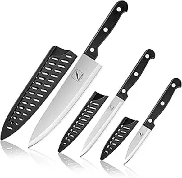 Kitchen Knife Set with Sheaths (3-Piece)
