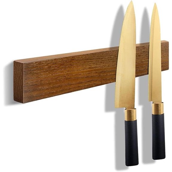 Magnetic Knife Holder Wood Wall Mount Organizer