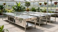 top stainless steel greenhouse benches
