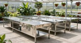 top stainless steel greenhouse benches