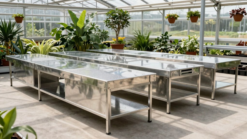 top stainless steel greenhouse benches
